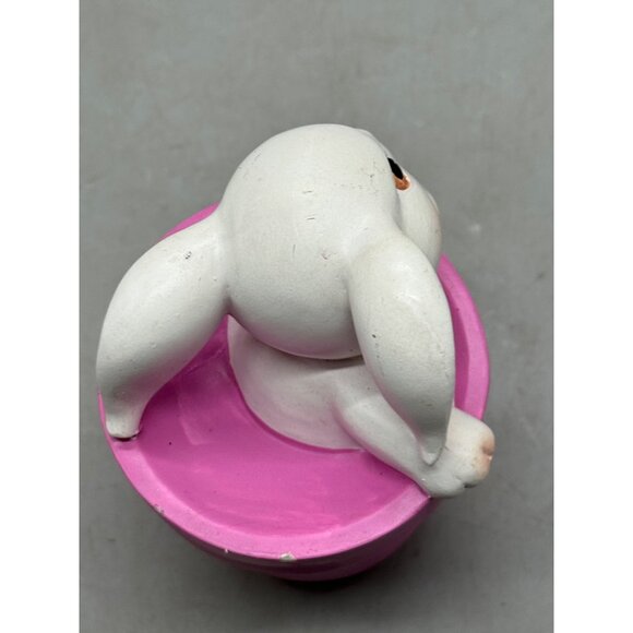 Easter Holiday Rabbit In Pink Flower Pot Decorative Figurine 4.5" Tall READ - Picture 6 of 6